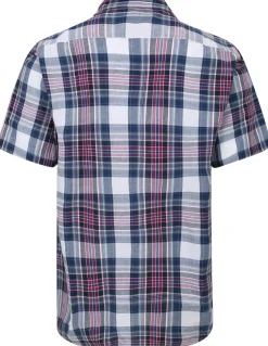 Bigdude Cutaway Collar Checked Shirt Purple/Navy