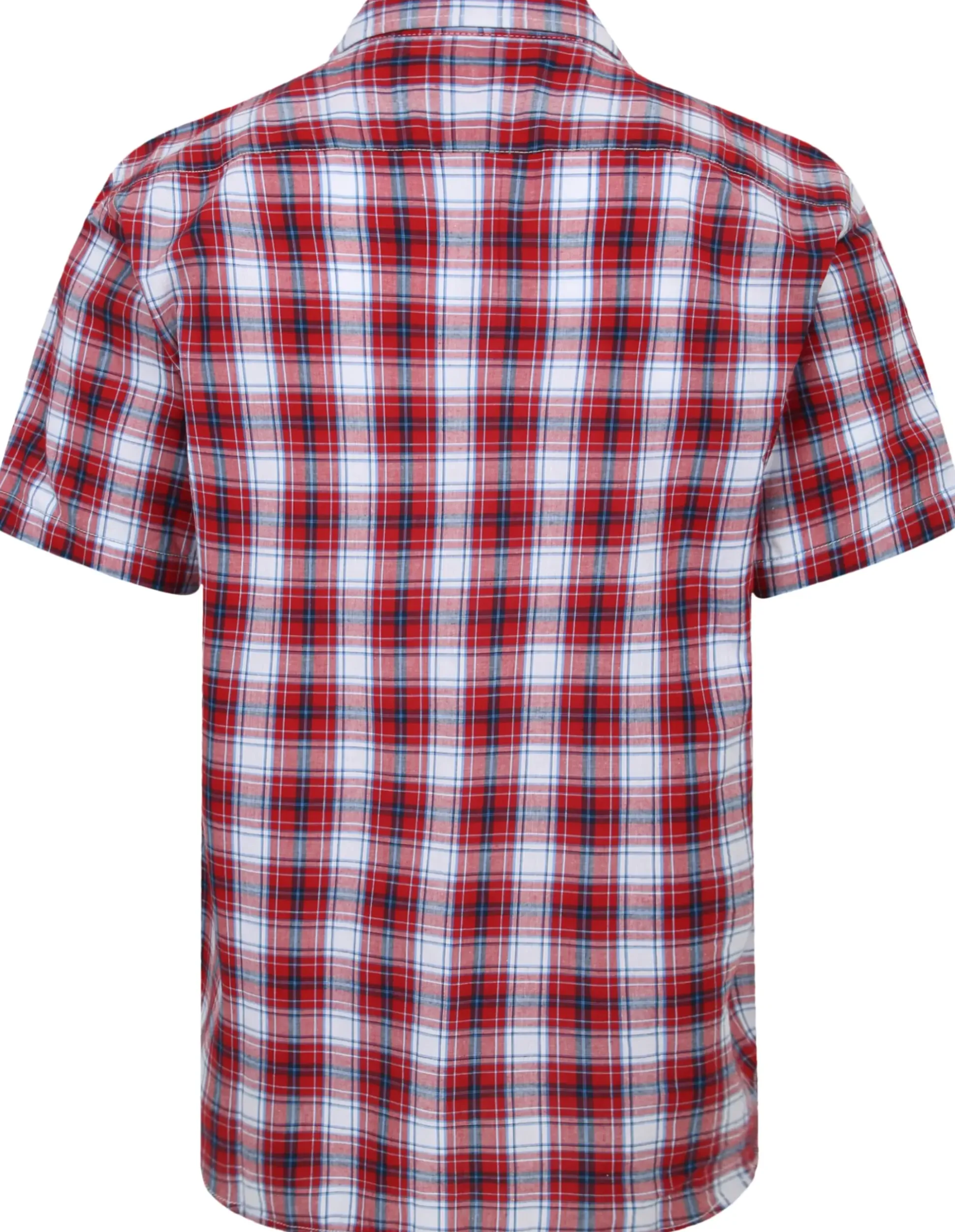 Bigdude Cutaway Collar Checked Shirt Red/Royal Blue
