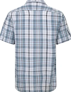 Bigdude Cutaway Collar Checked Shirt Light Blue/White