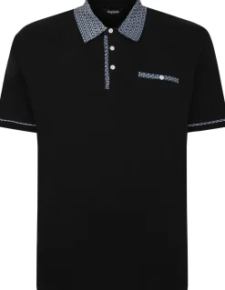 Bigdude Designer Collar Polo Black Tall