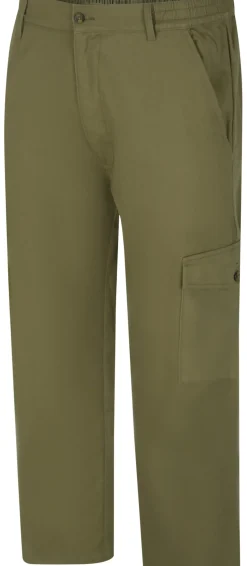 Bigdude Elasticated Waist Cargo Trousers Dark Khaki