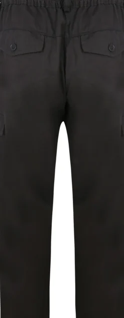 Bigdude Elasticated Waist Cargo Trousers Charcoal