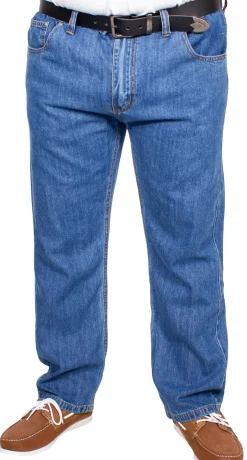 Bigdude Elasticated Waist Jeans Mid Wash