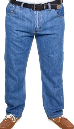 Bigdude Elasticated Waist Jeans Mid Wash