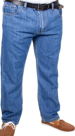 Bigdude Elasticated Waist Jeans Mid Wash