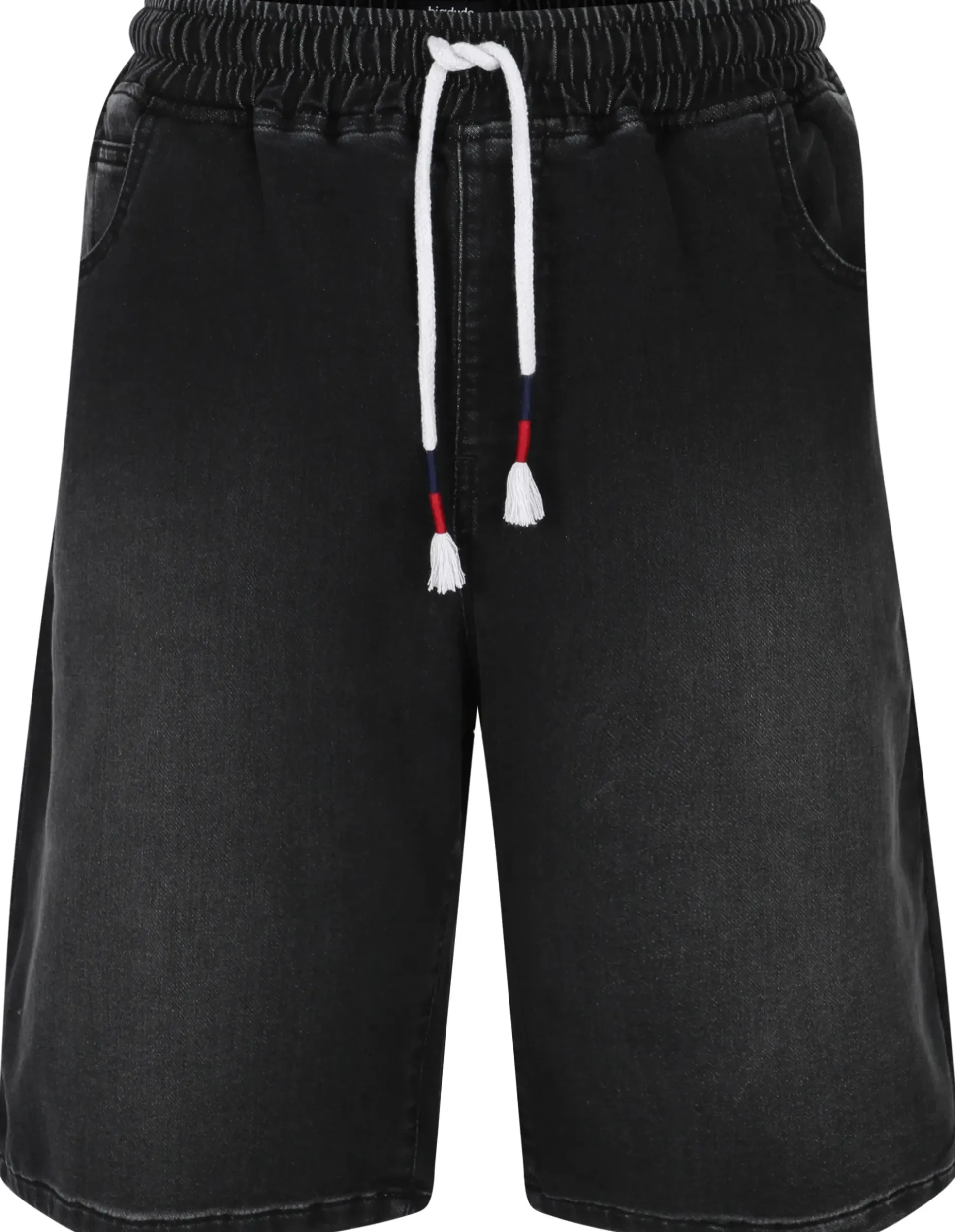 Bigdude Elasticated Waist Stretch Denim Shorts Black