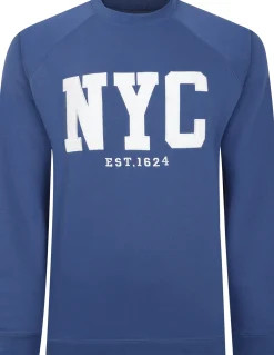 Bigdude Embroidered Crew Neck Jumper Deep Blue