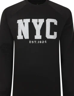 Bigdude Embroidered Crew Neck Jumper Black Tall