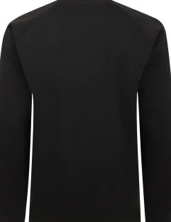 Bigdude Embroidered Crew Neck Jumper Black Tall