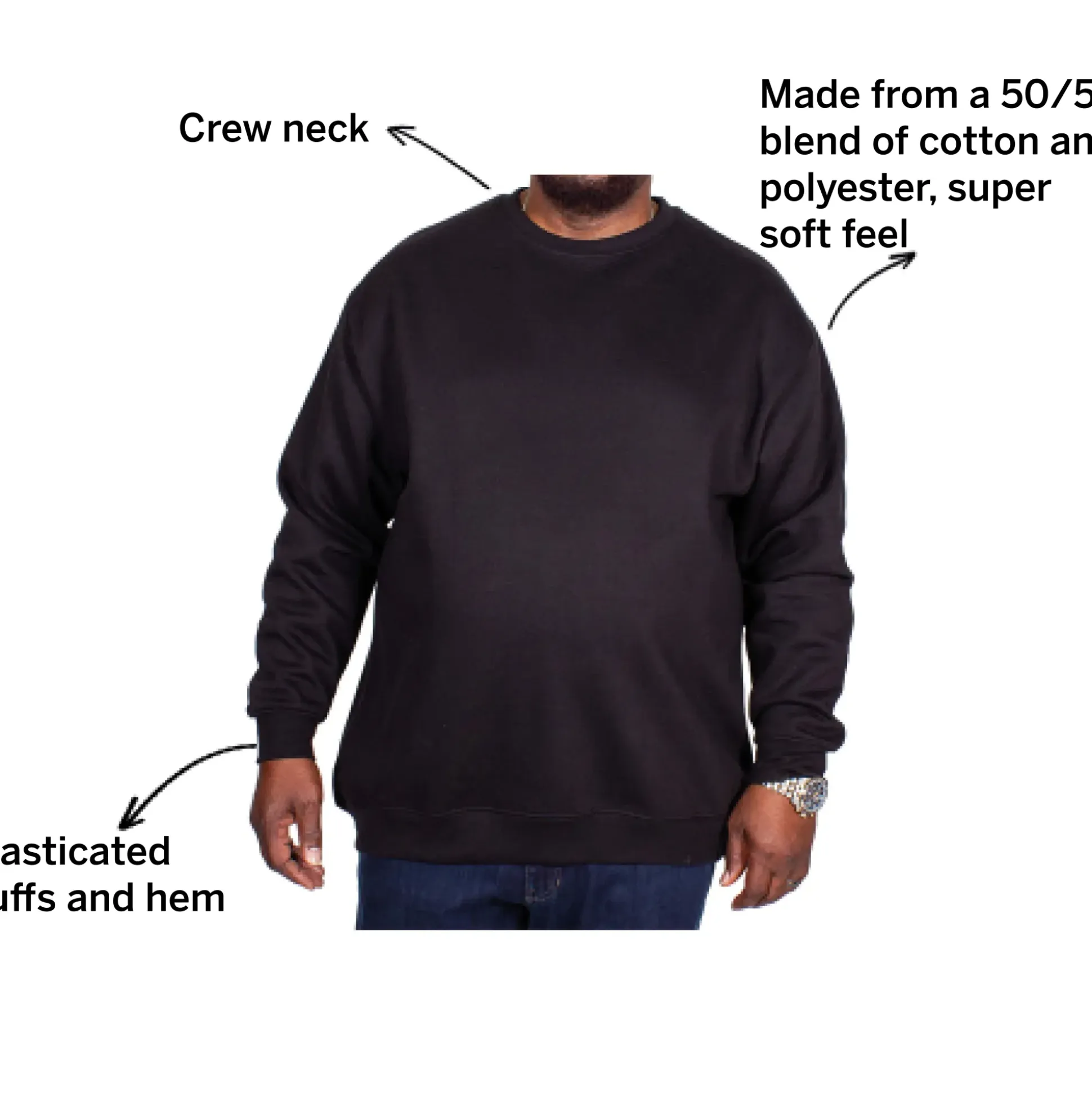 Bigdude Essentials Jumper Black Tall