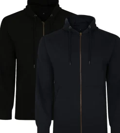 Bigdude Essentials Zip Hoody Twin Pack Black/Navy Tall