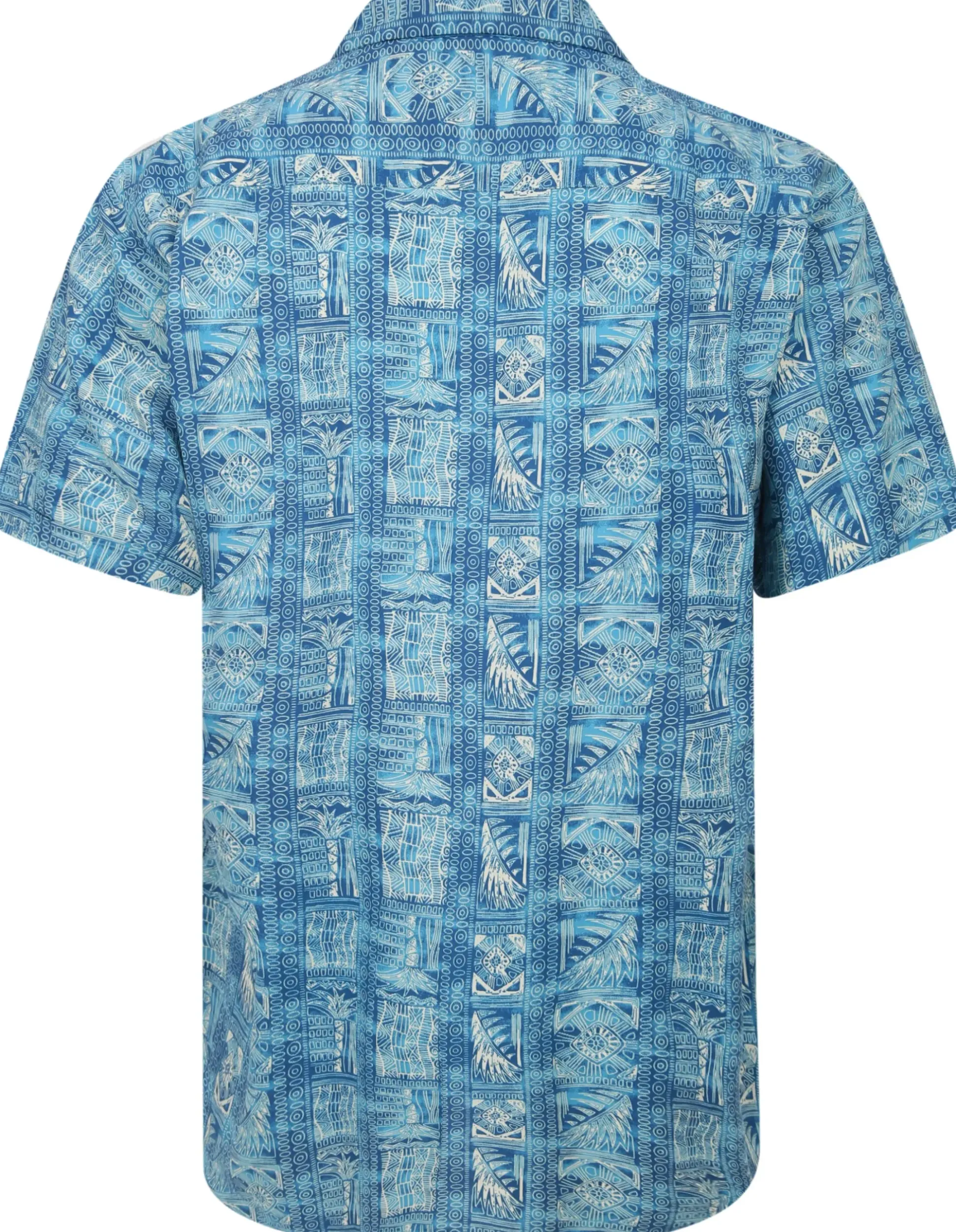 Bigdude Ethnical Viscose Relaxed Collar Shirt Royal Blue Tall