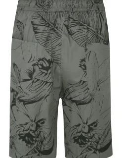 Bigdude Floral Print Cotton Shorts Khaki