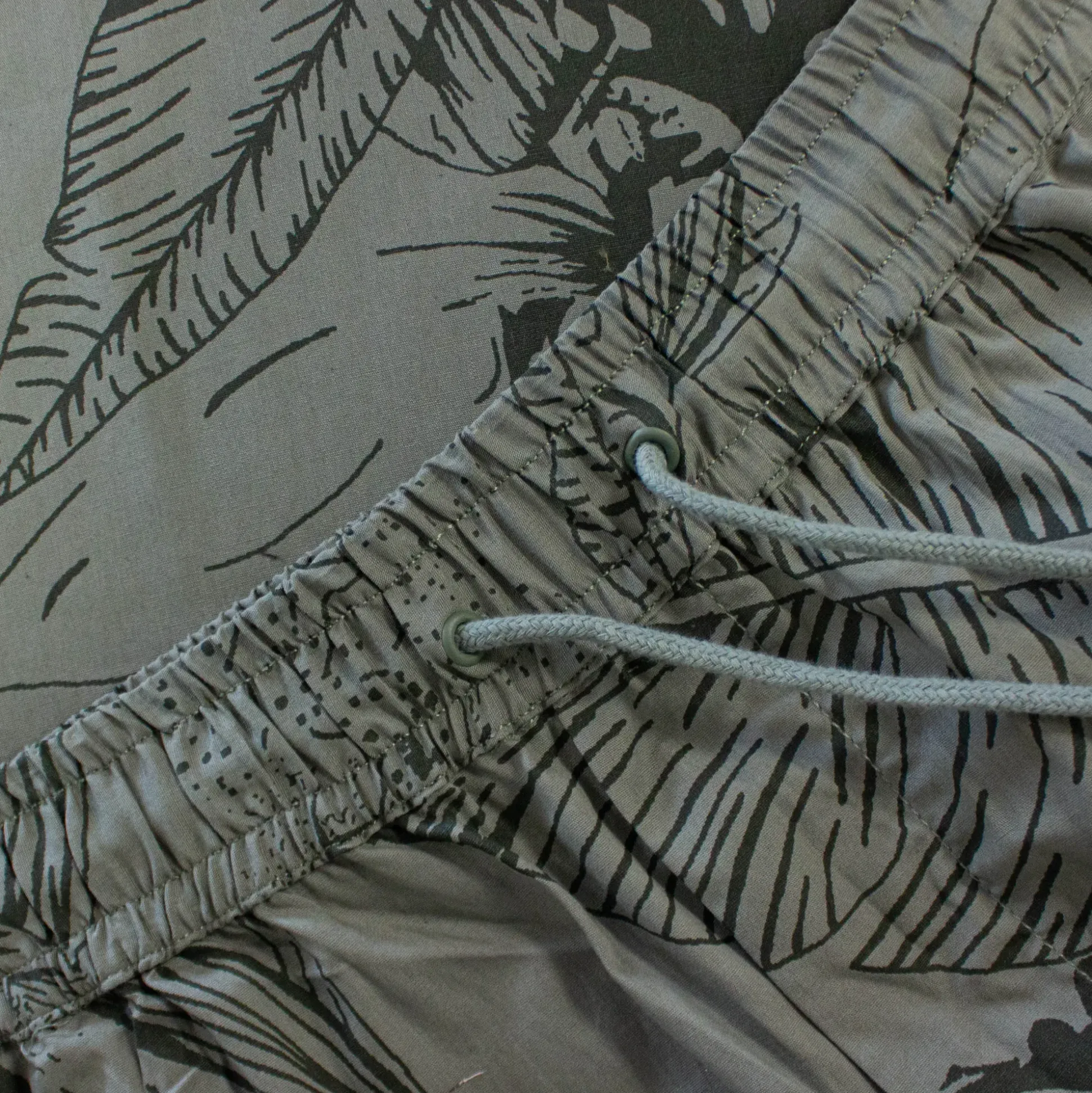 Bigdude Floral Print Cotton Shorts Khaki
