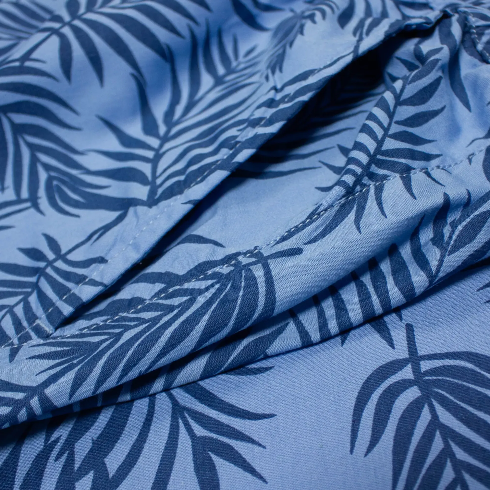Bigdude Floral Print Cotton Shorts Blue