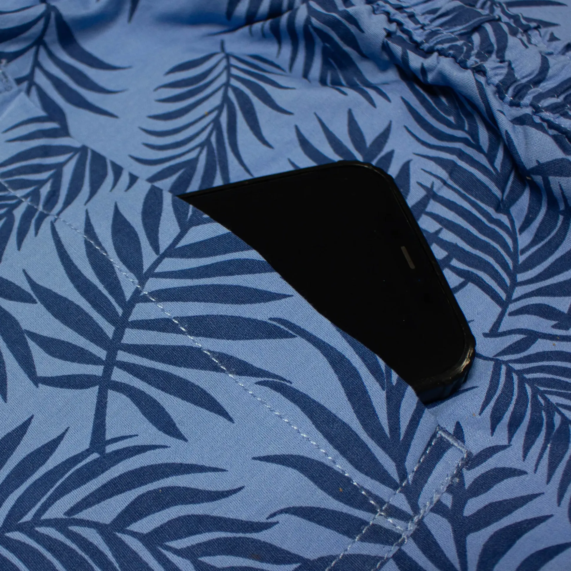 Bigdude Floral Print Cotton Shorts Blue