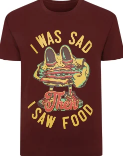 Bigdude Food Print T-Shirt Burgundy Tall