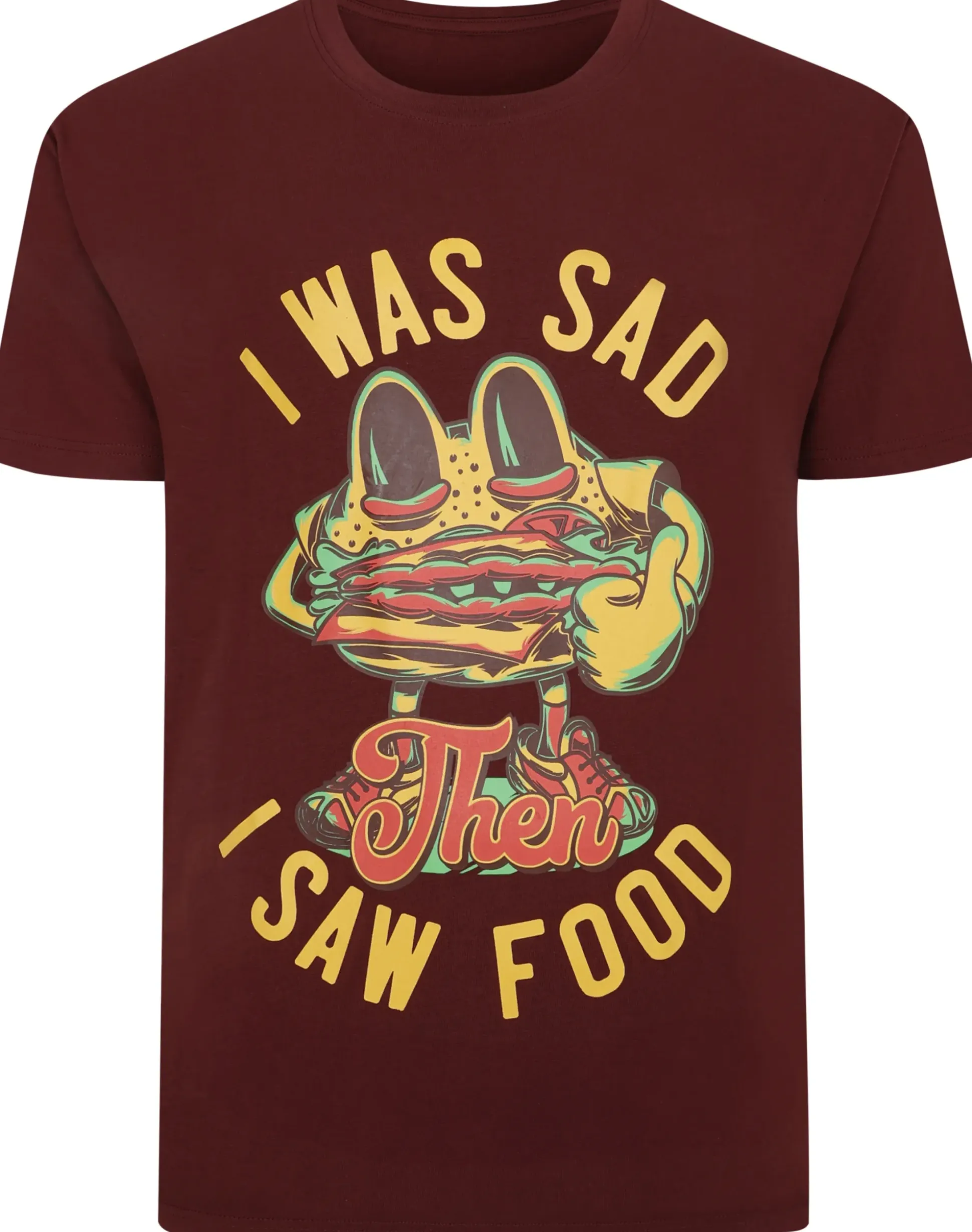 Bigdude Food Print T-Shirt Burgundy Tall