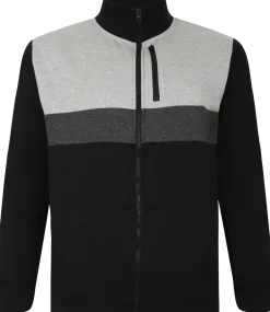Bigdude Full Zip Colour Block Jacket Black