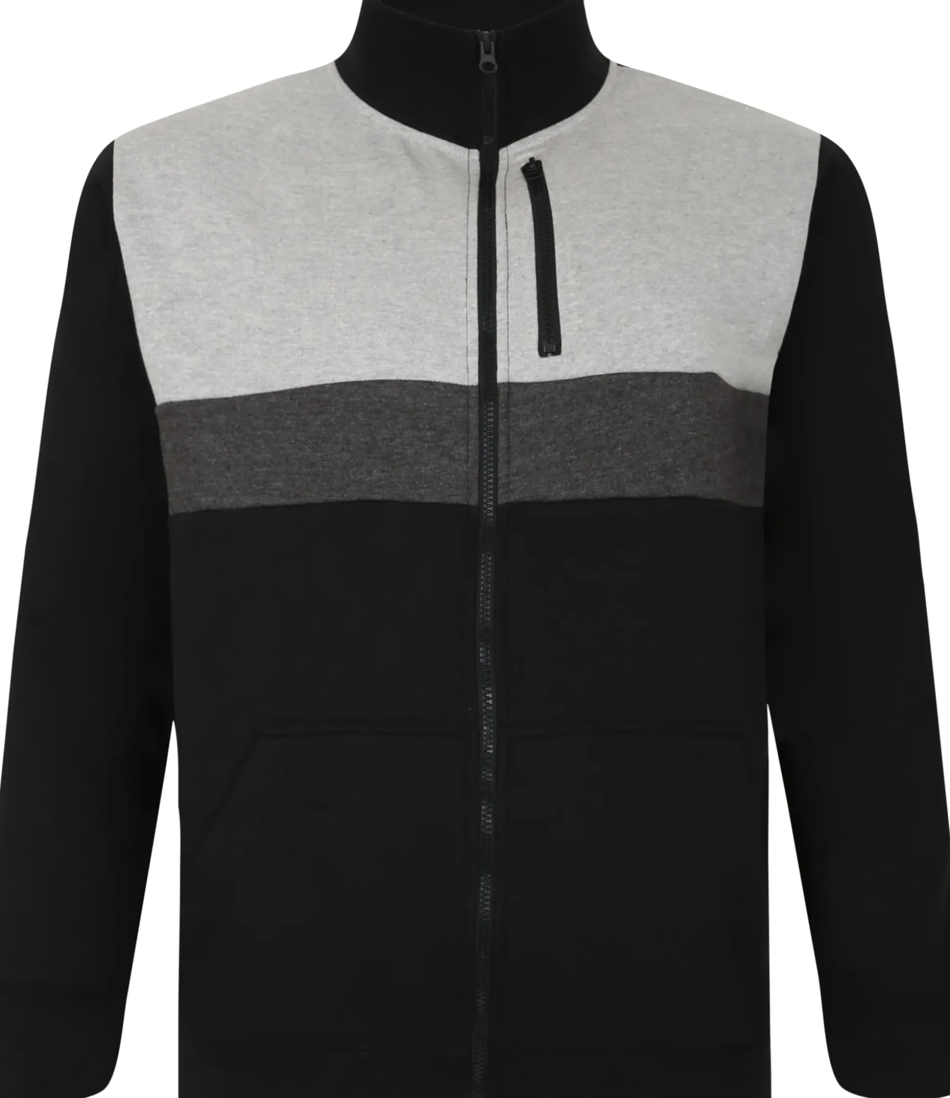 Bigdude Full Zip Colour Block Jacket Black