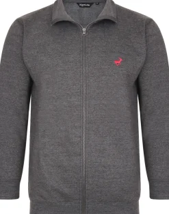 Bigdude Funnel Neck Full Zip Sweatshirt Charcoal