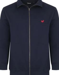Bigdude Funnel Neck Full Zip Sweatshirt Navy
