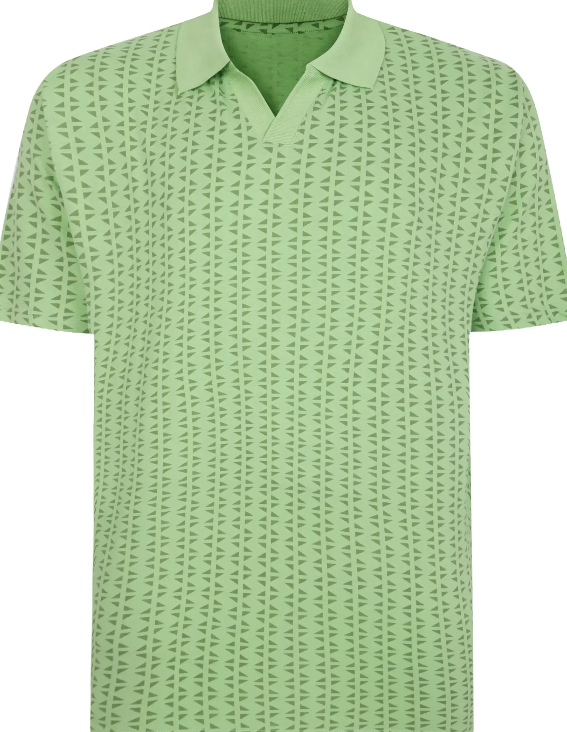 Bigdude Geometric Print Polo Shirt Lime Green