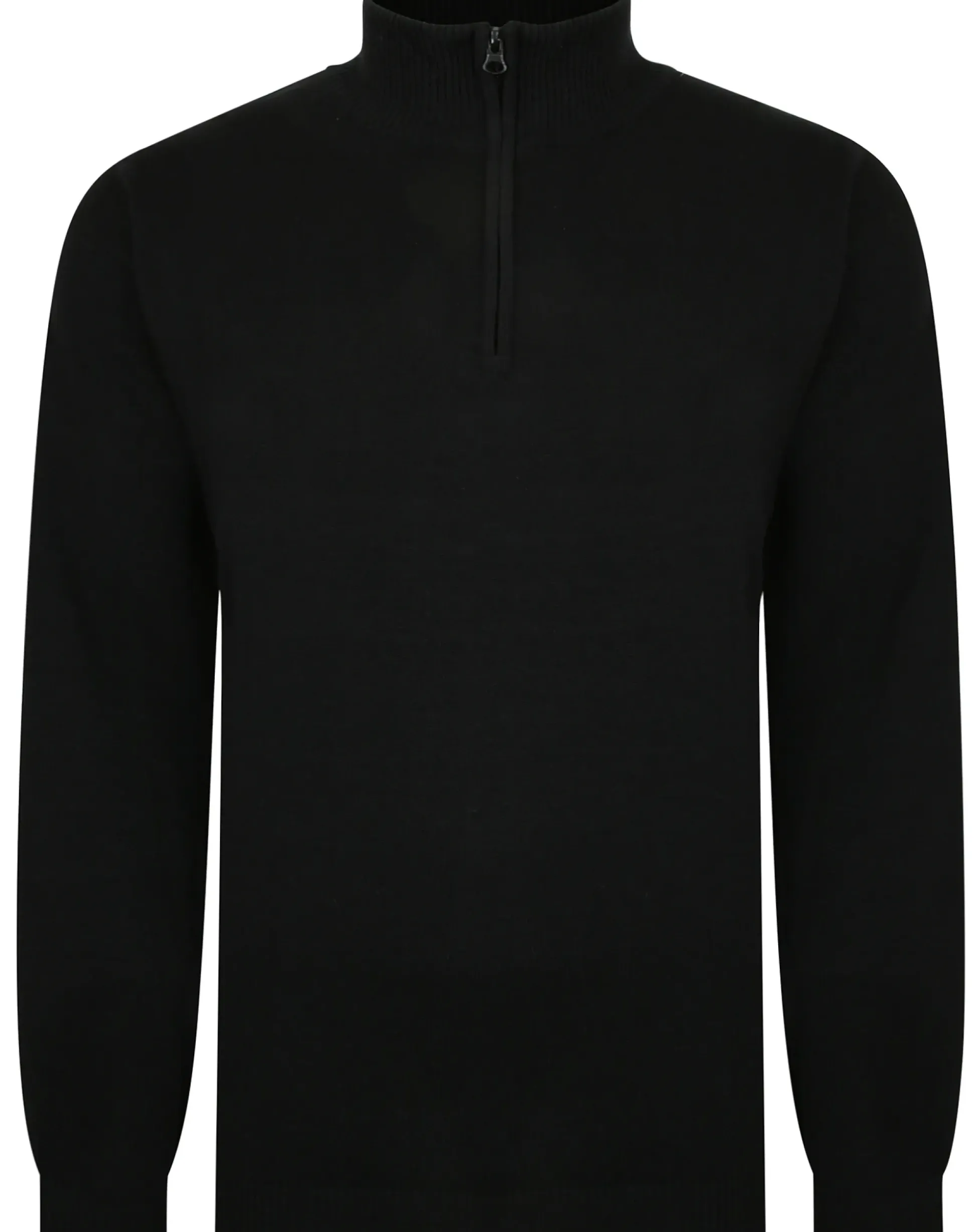 Bigdude Half Zip Knitted Jumper Black