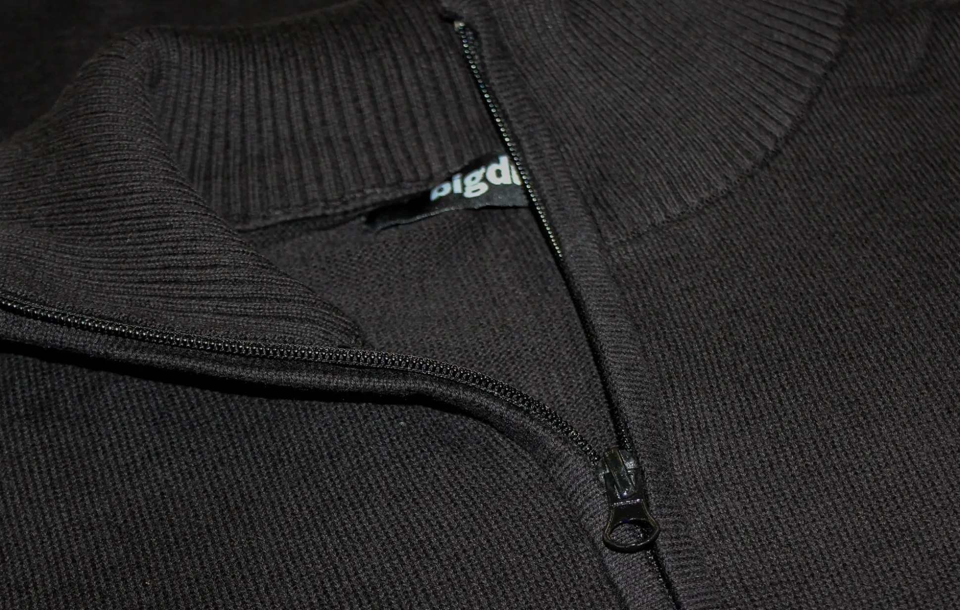 Bigdude Half Zip Knitted Jumper Black