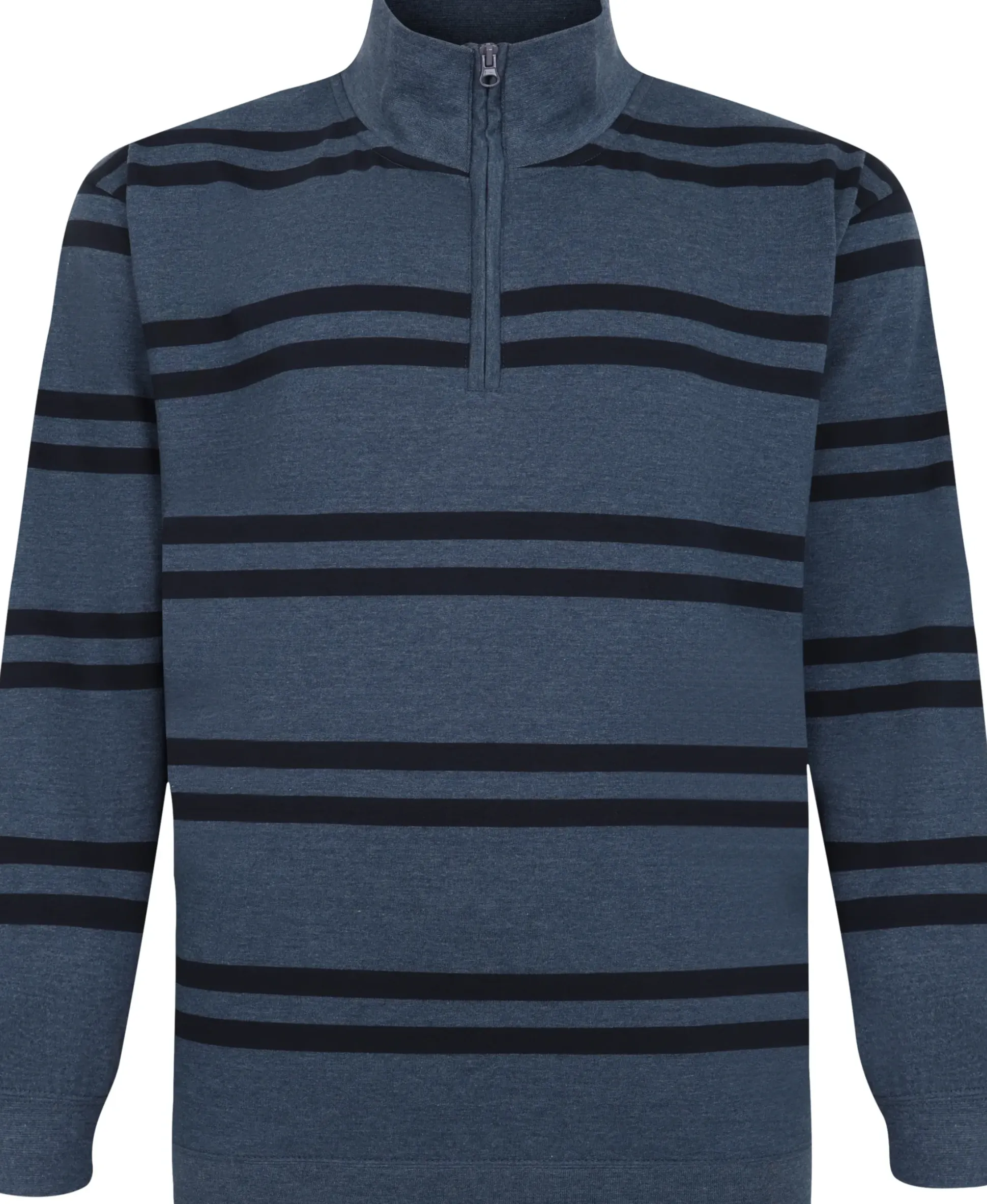 Bigdude Half-Zip Striped Jumper Denim