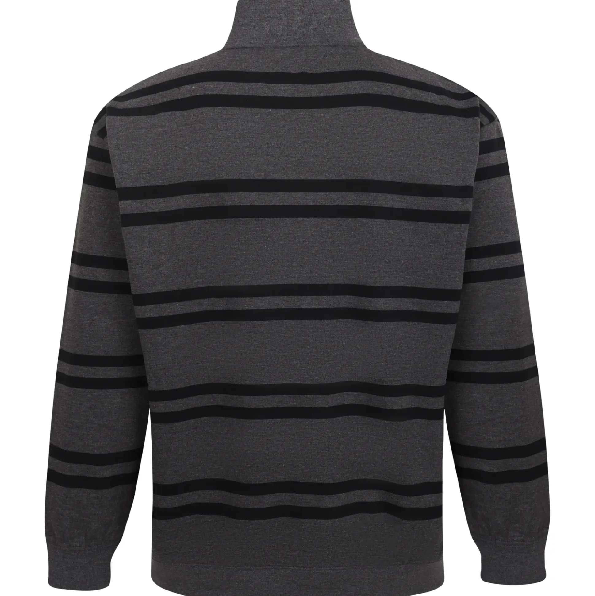 Bigdude Half-Zip Striped Jumper Charcoal