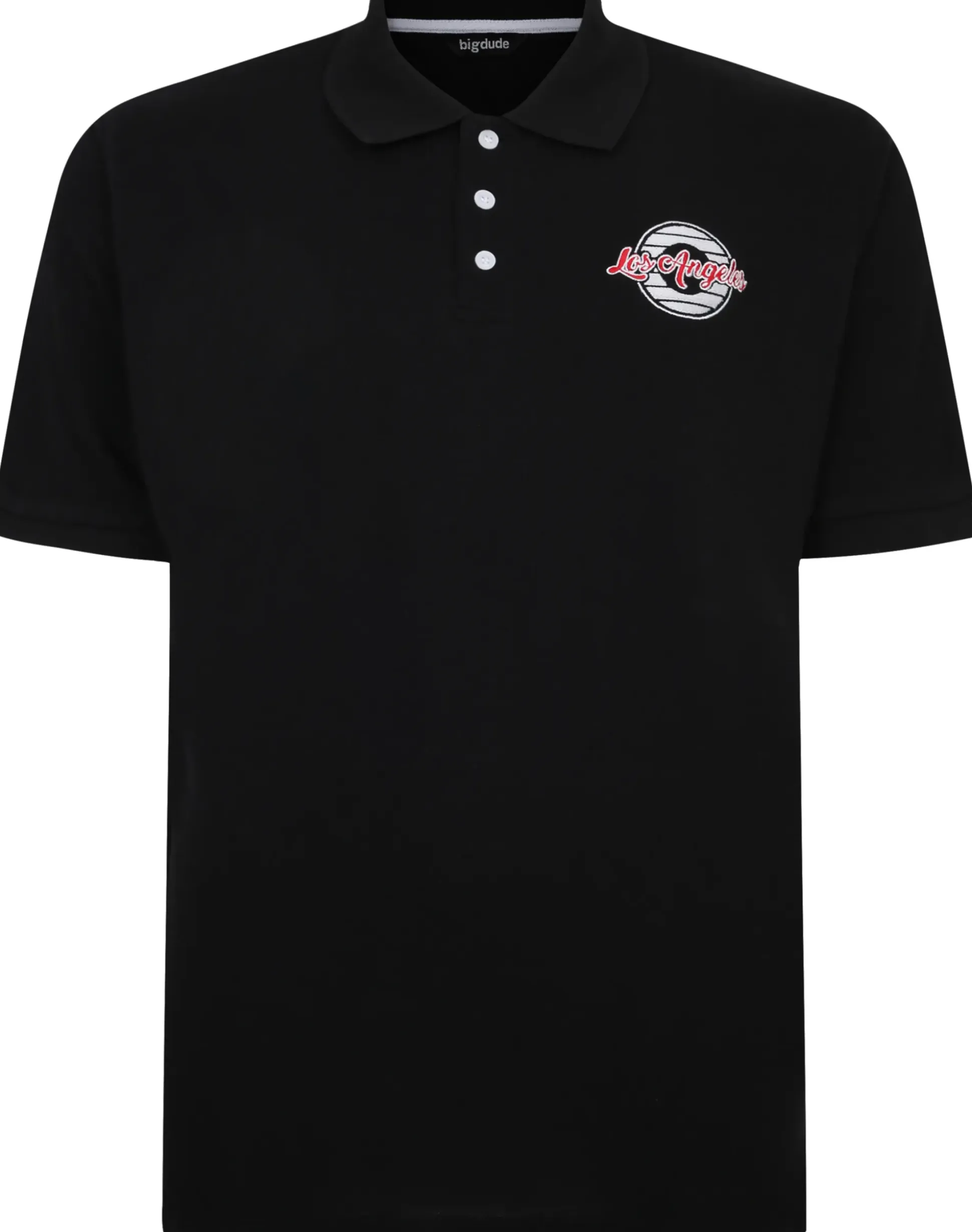 Bigdude LA Embroidered Polo Shirt Black