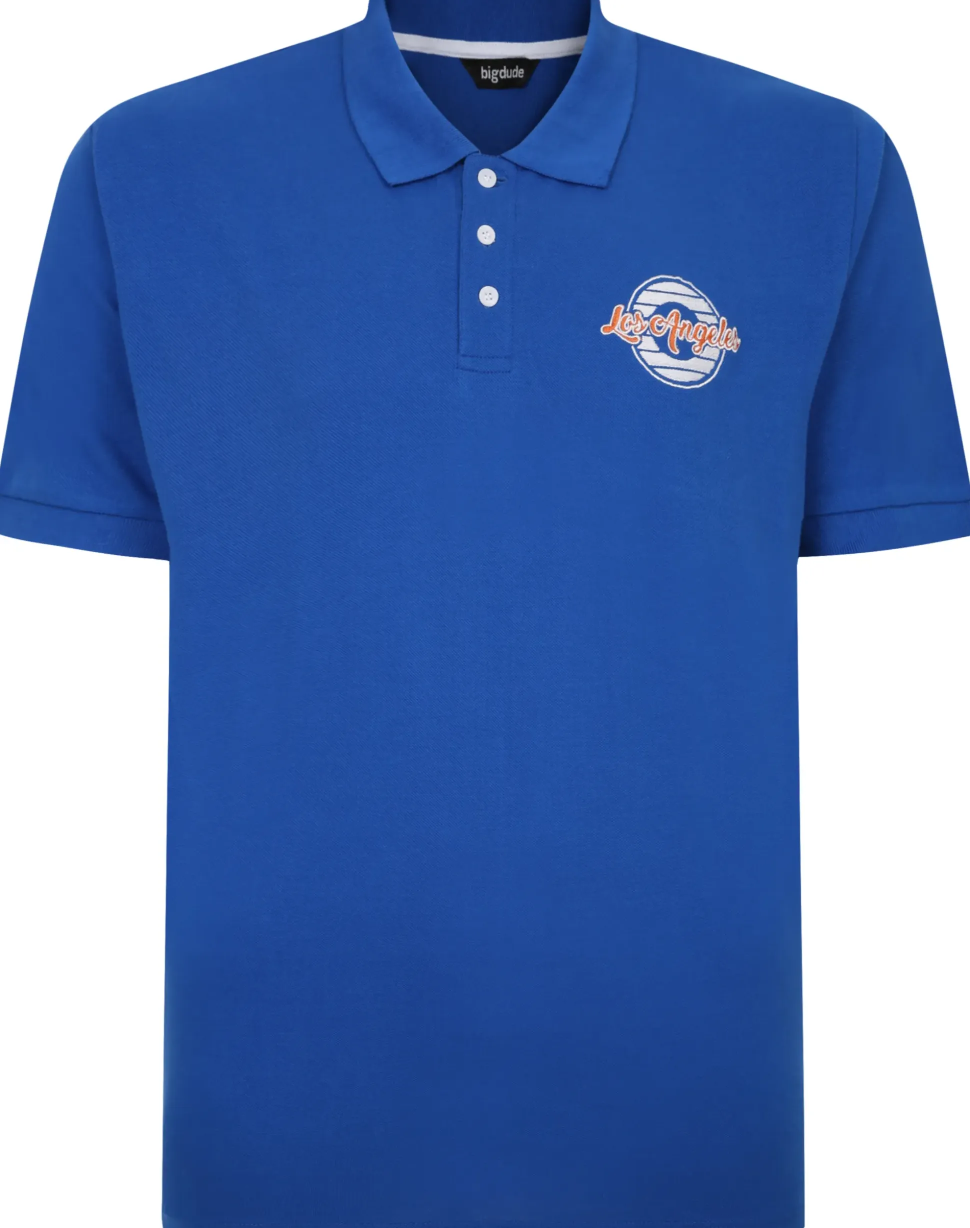 Bigdude LA Embroidered Polo Shirt Royal Blue