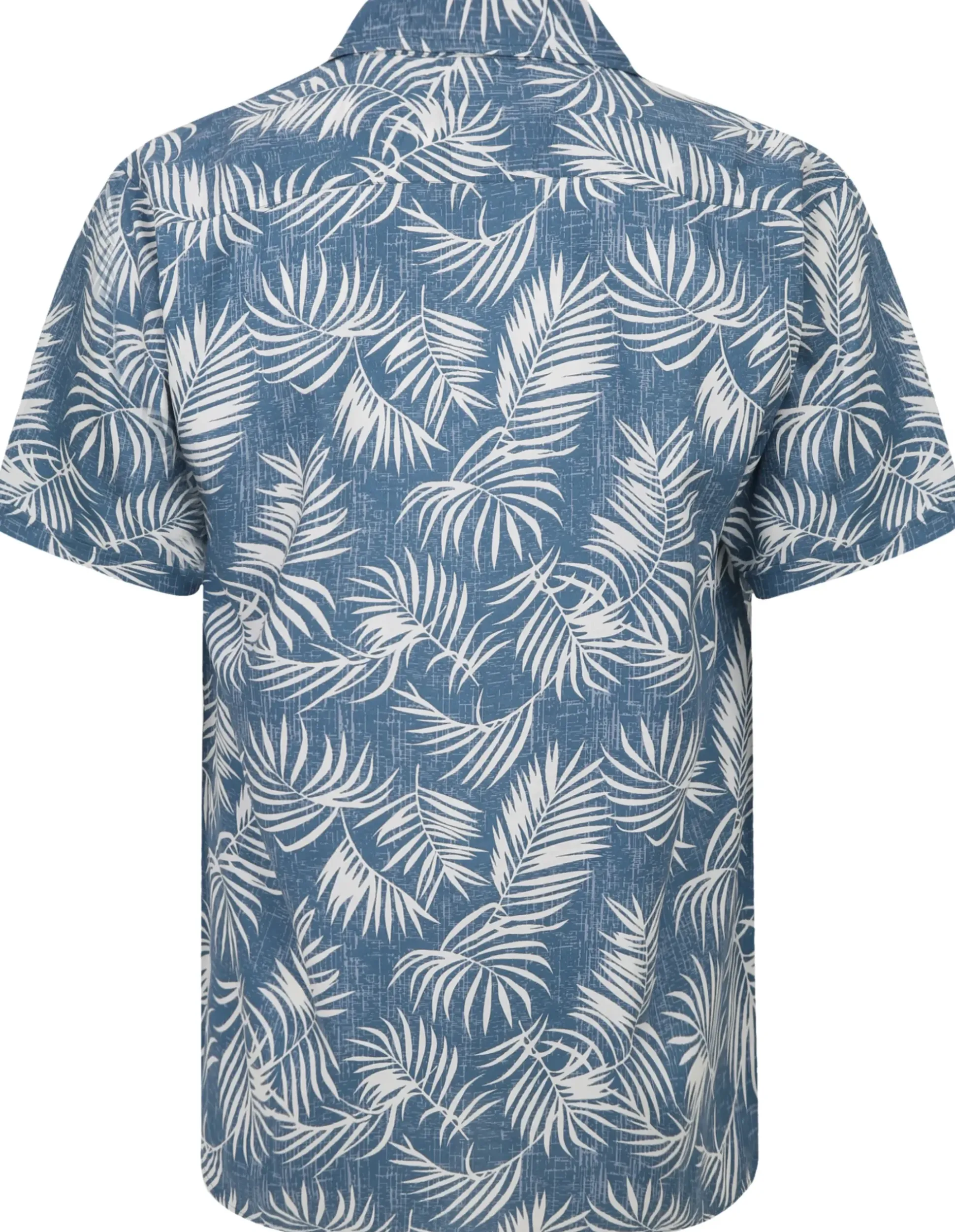 Bigdude Leaves Viscose Relaxed Collar Shirt Navy
