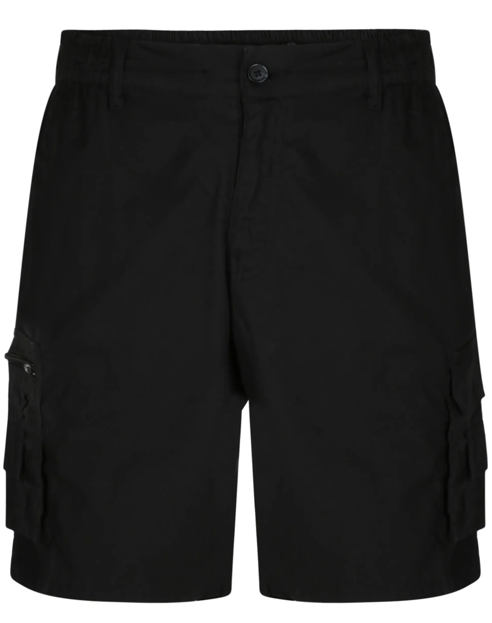 Bigdude Light Weight Elasticated Waist Cargo Shorts Black