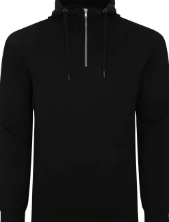 Bigdude Lightweight Half Zip Hoody Black Tall