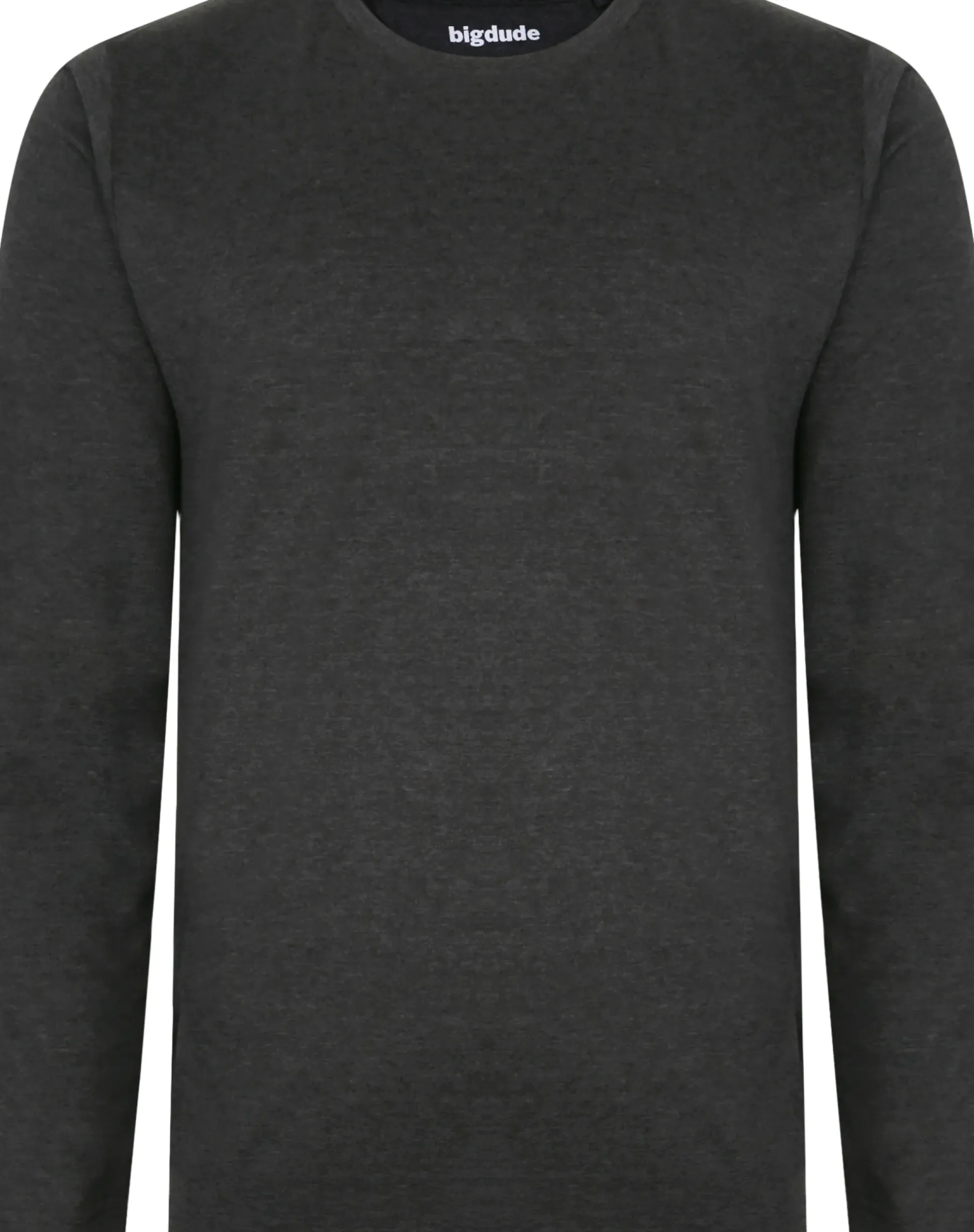 Bigdude Long Sleeve Marl T-Shirt Charcoal