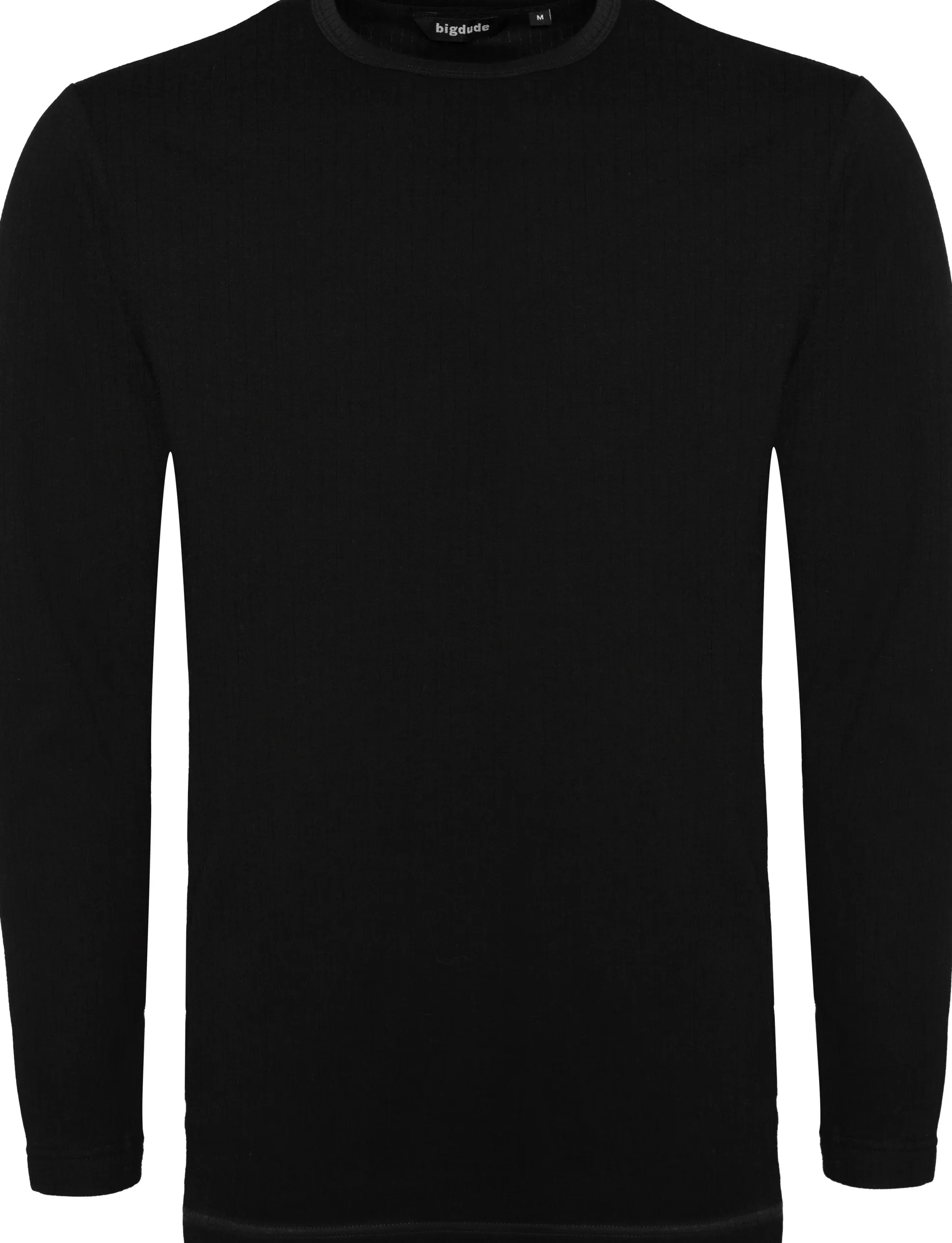 Bigdude Long Sleeve Thermal T-Shirt Black Tall
