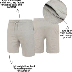 Bigdude Loop Back Jogger Shorts Grey Marl