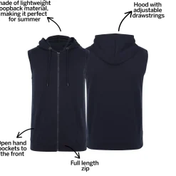 Bigdude Loop Back Sleeveless Hoody Navy