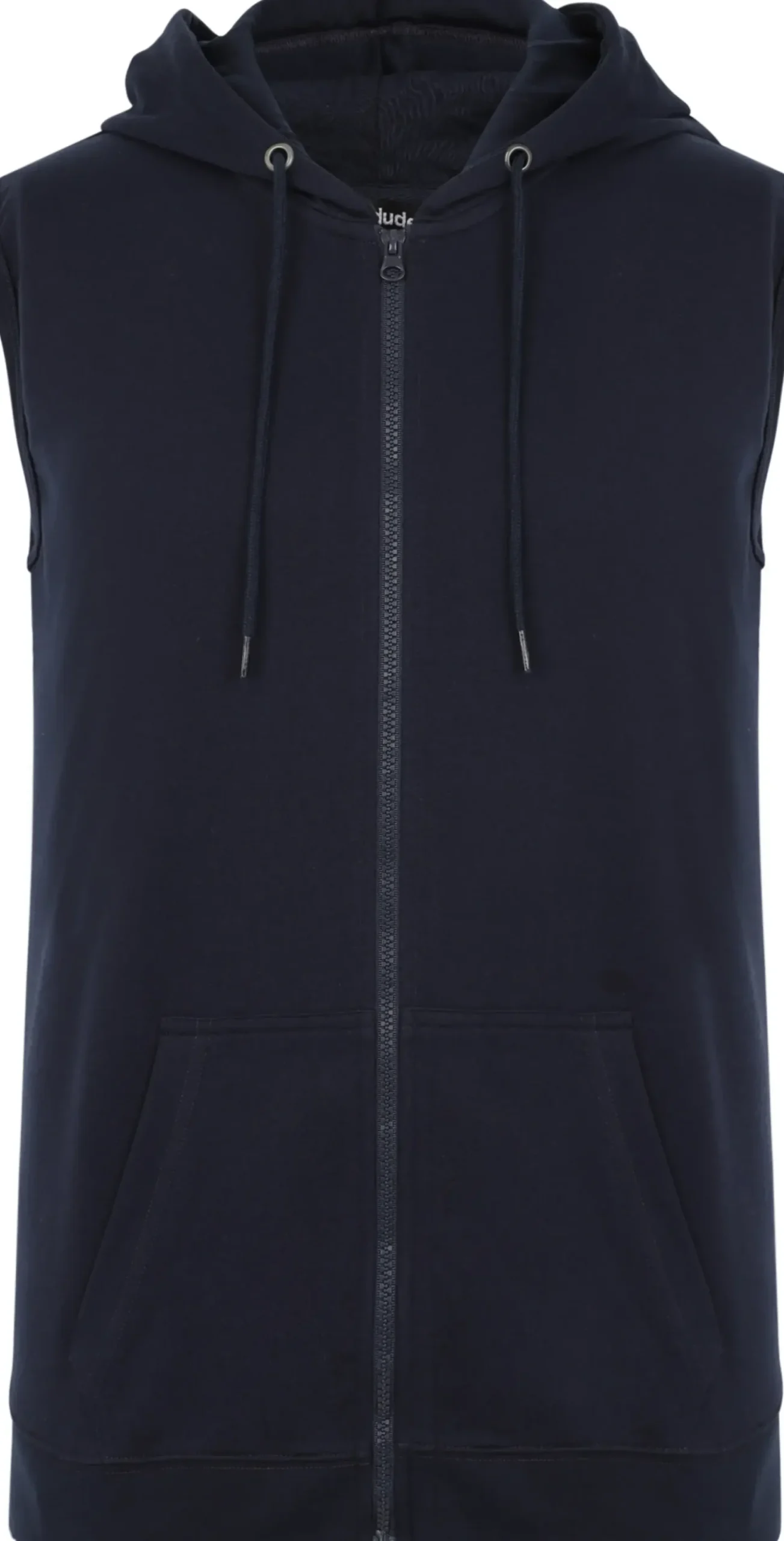 Bigdude Loop Back Sleeveless Hoody Navy Tall