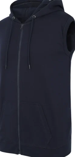 Bigdude Loop Back Sleeveless Hoody Navy Tall