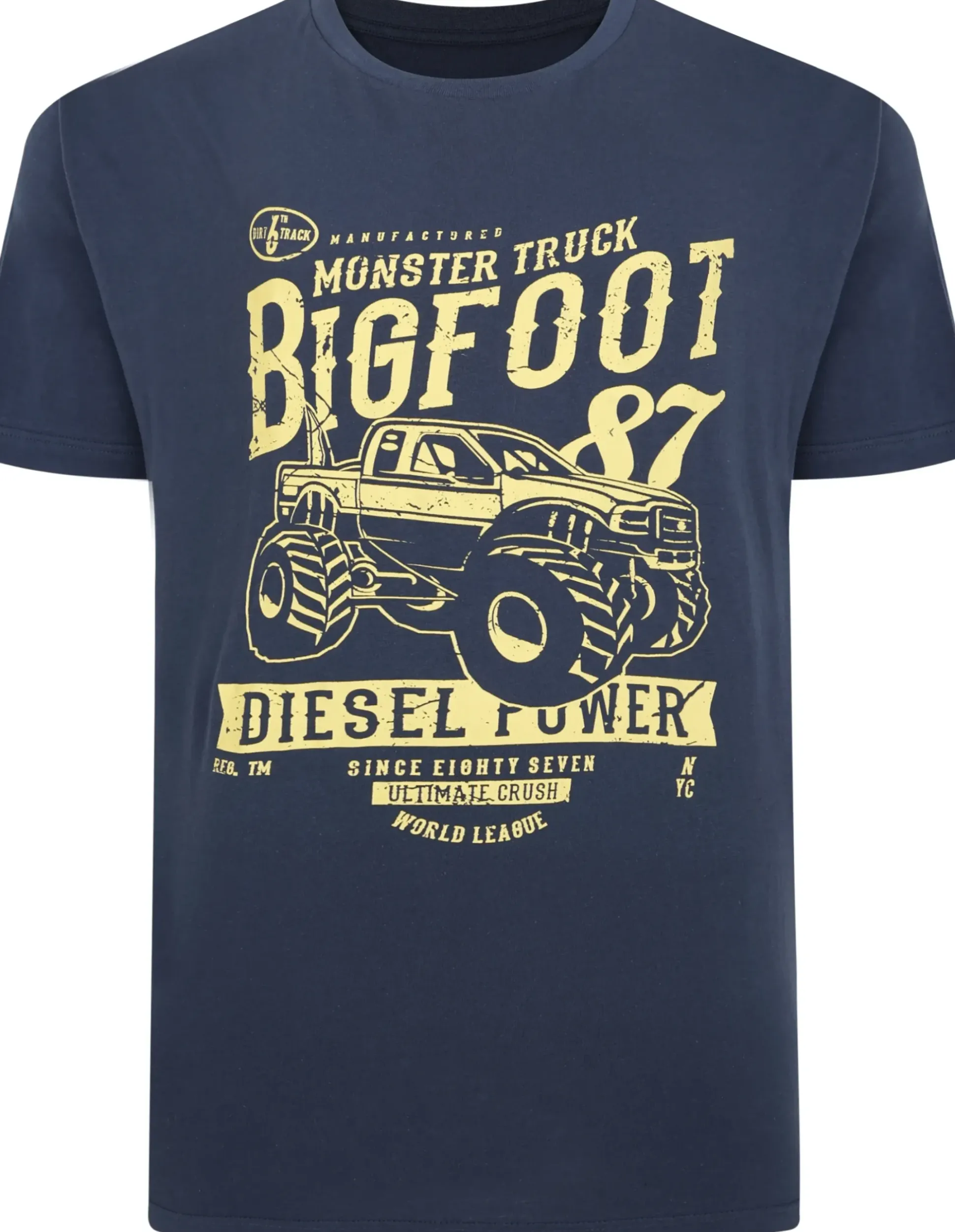 Bigdude Monster Truck Print T-Shirt Navy