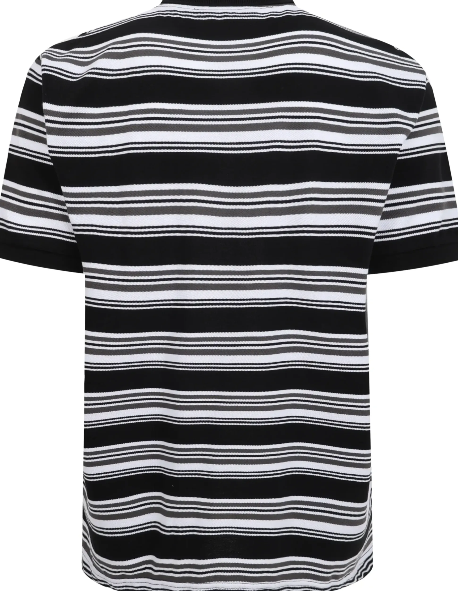 Bigdude Multi Striped Pique Polo Charcoal