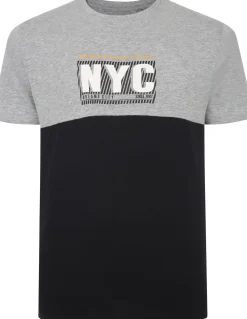 Bigdude NYC Print Cut & Sew T-Shirt Grey