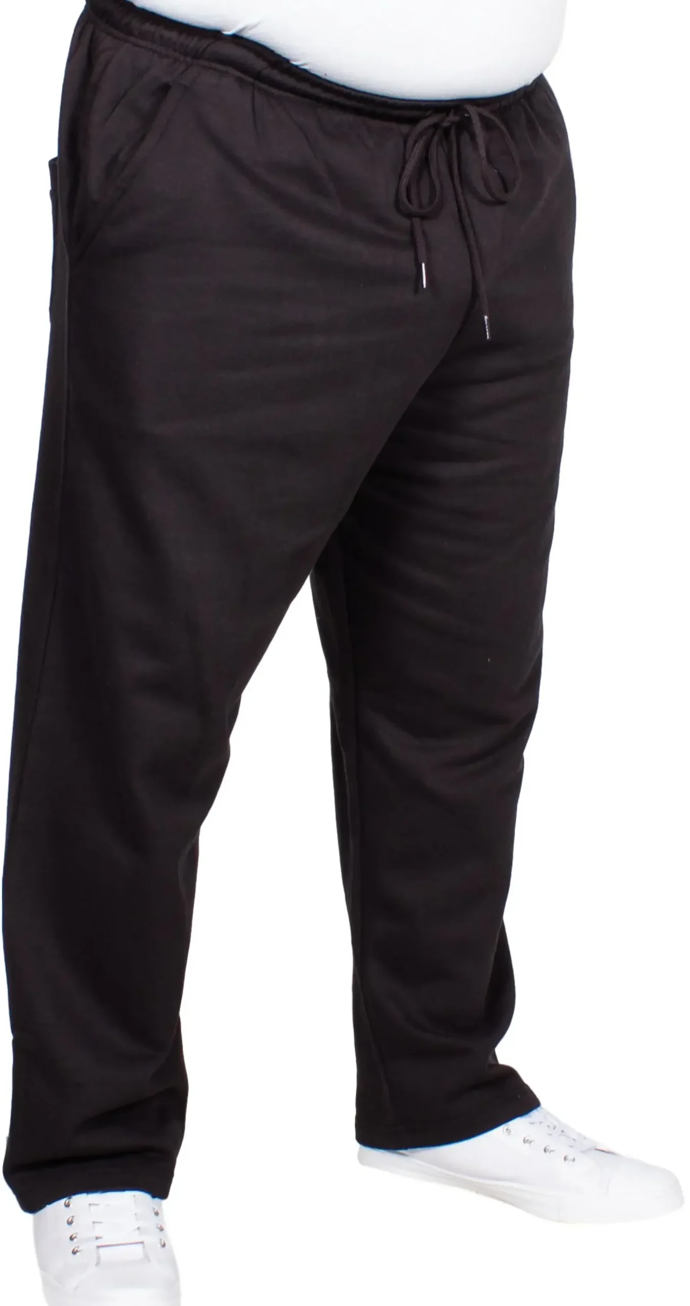 Bigdude Open Hem Joggers Black
