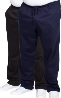 Bigdude Open Hem Joggers Twin Pack Black/Navy