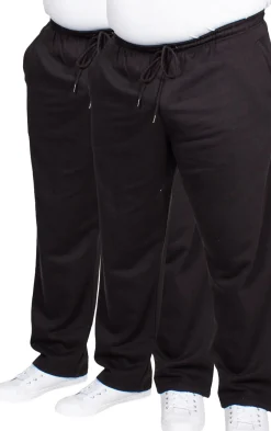 Bigdude Open Hem Joggers Twin Pack Black