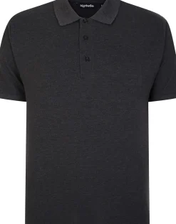 Bigdude 3 Pack Plain Polo Shirts Black/Charcoal/Navy