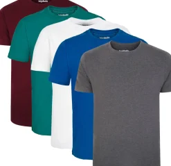 Bigdude 5 Pack Plain T-Shirts